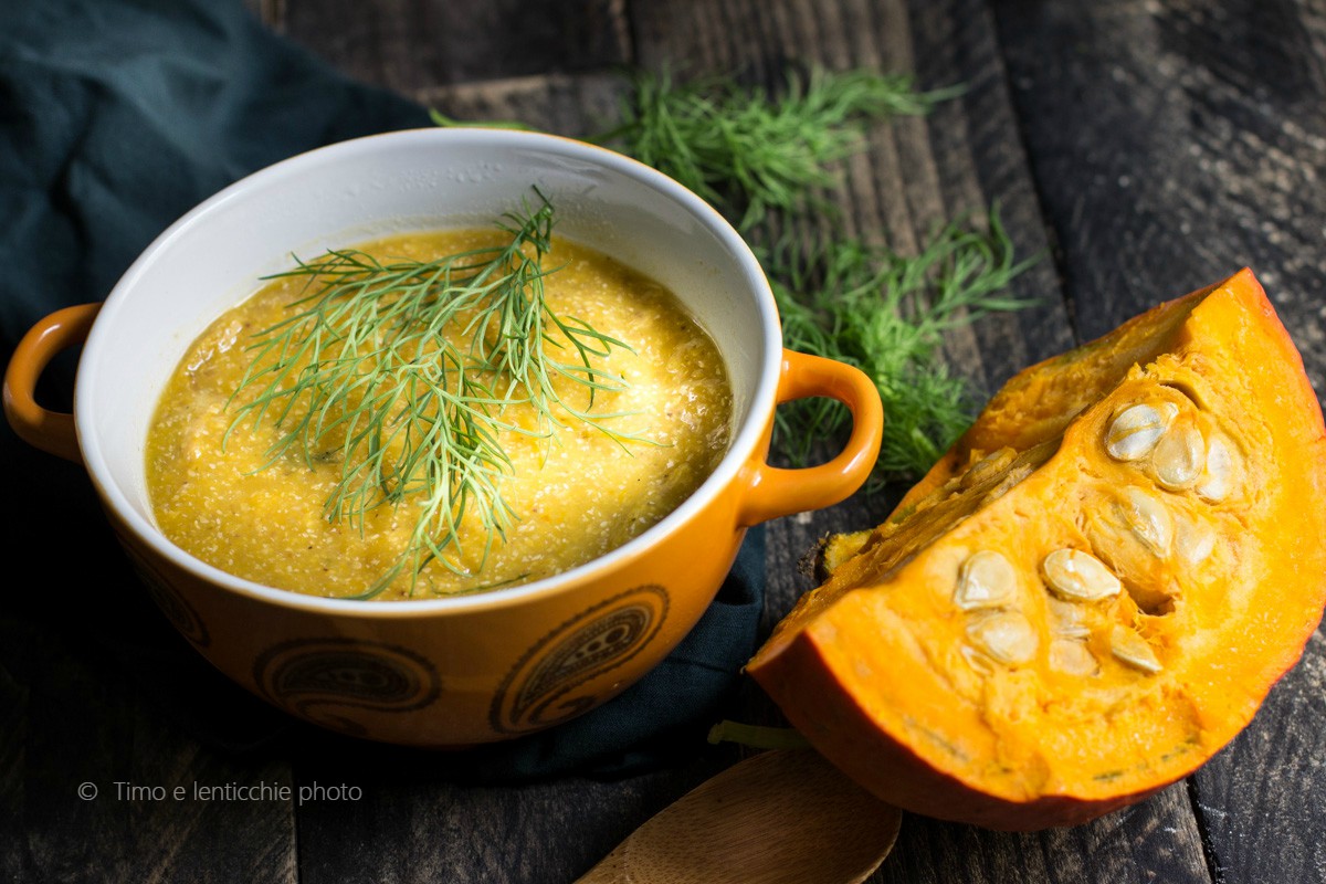 Vellutata di grano saraceno e zucca con curcuma