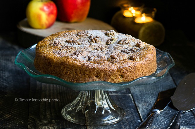 Torta mele e noci senza burro e uova