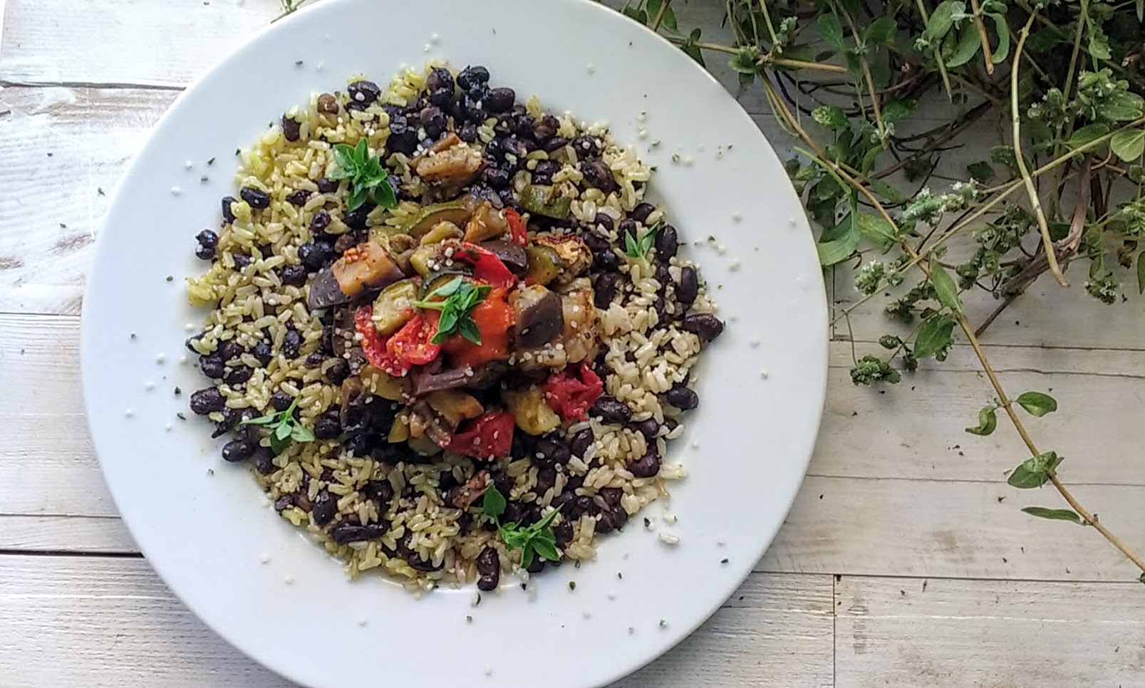 riso integrale con verdure estive