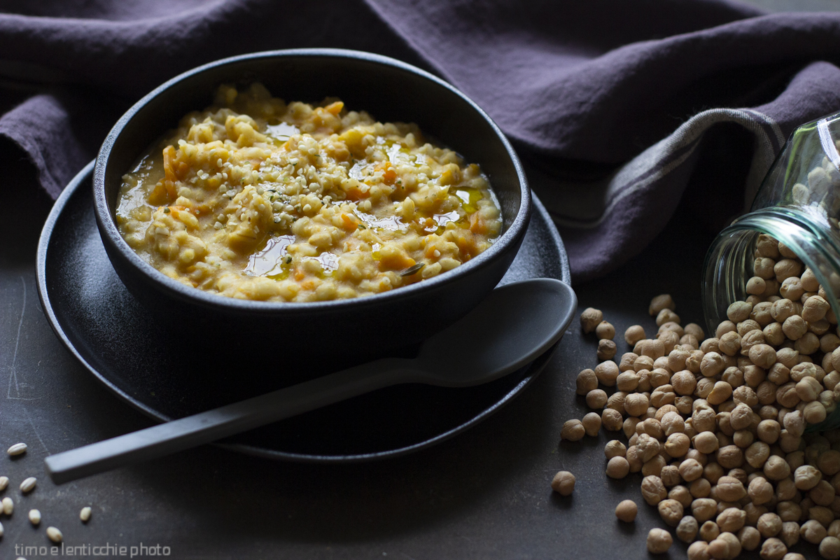 Orzotto con ceci e verdure
