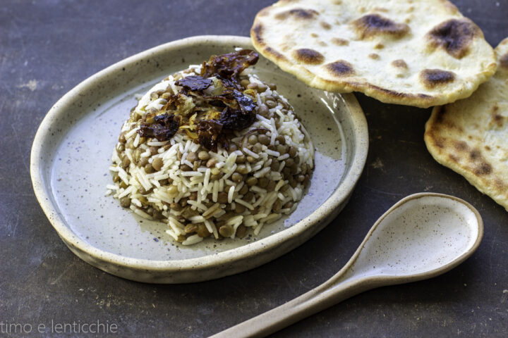Mudardara libanese riso e lenticchie