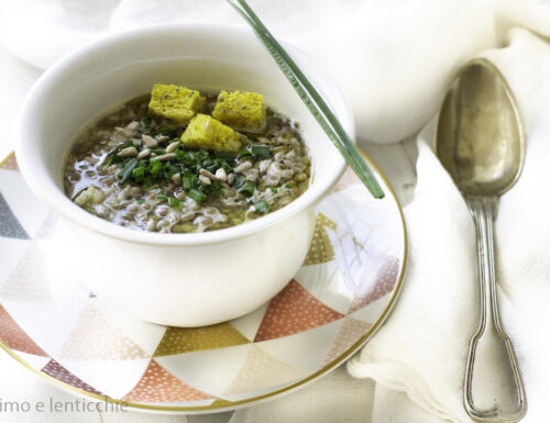 Zuppa lenticchie e bulgur con porro