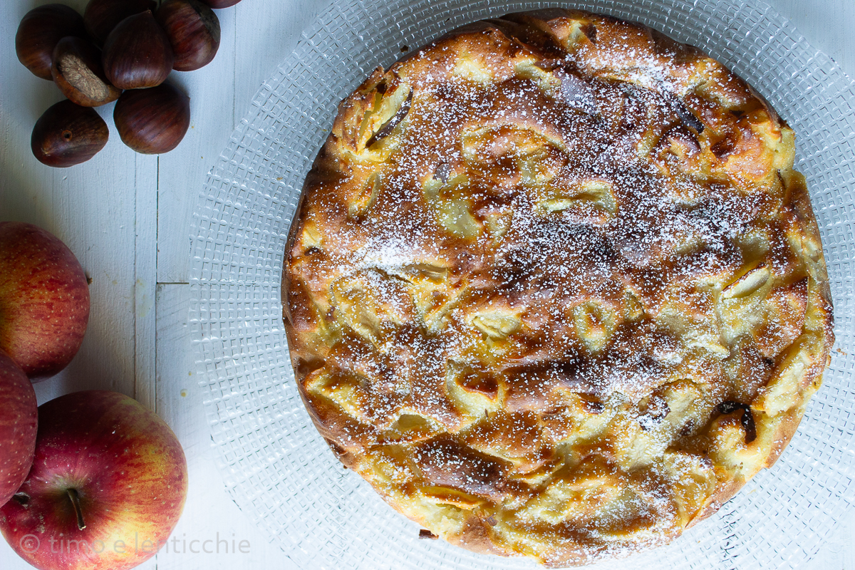 Torta alle mele e crema veg