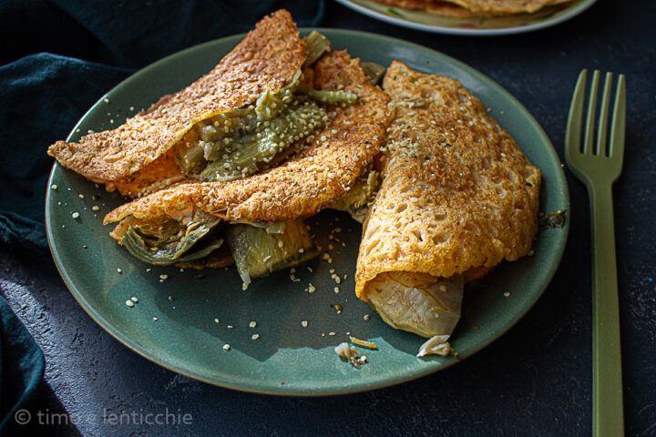 Crepes di lenticchie ai carciofi