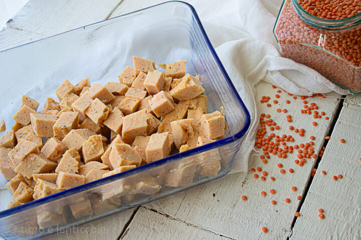 Tofu di lenticchie semplicissimo