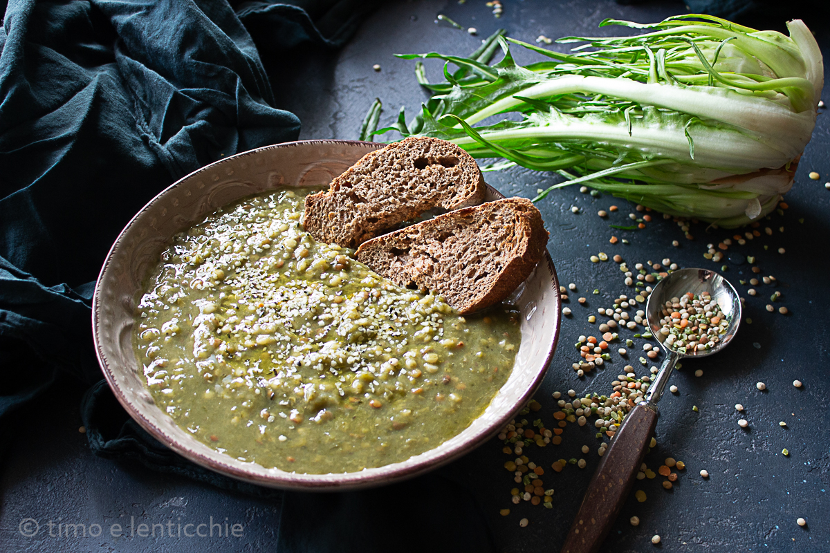 Zuppa di sorgo e puntarelle