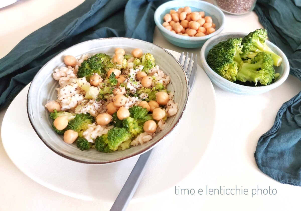 Porridge salato broccoli e ceci