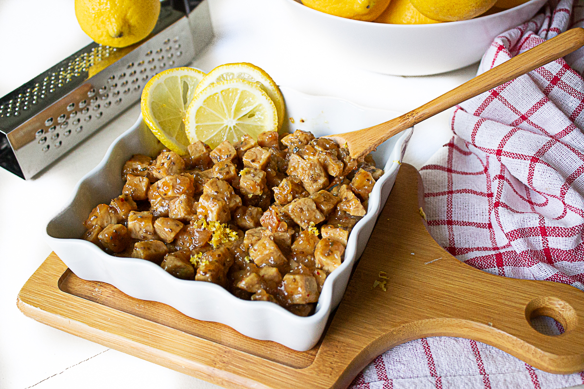 Tempeh glassato al limone