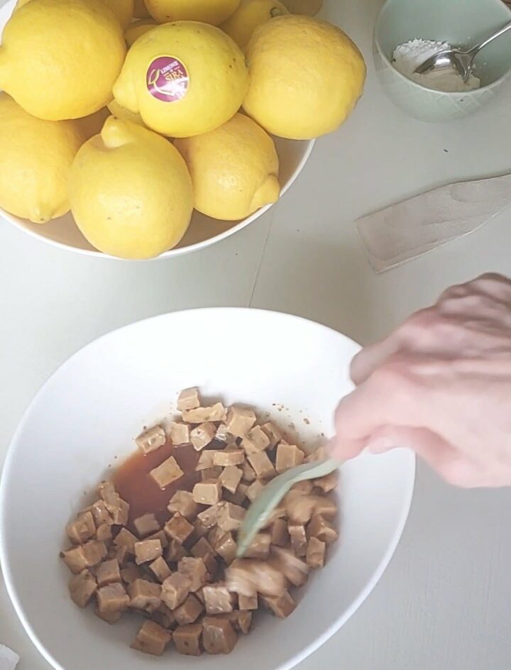 tempeh glassato al limone