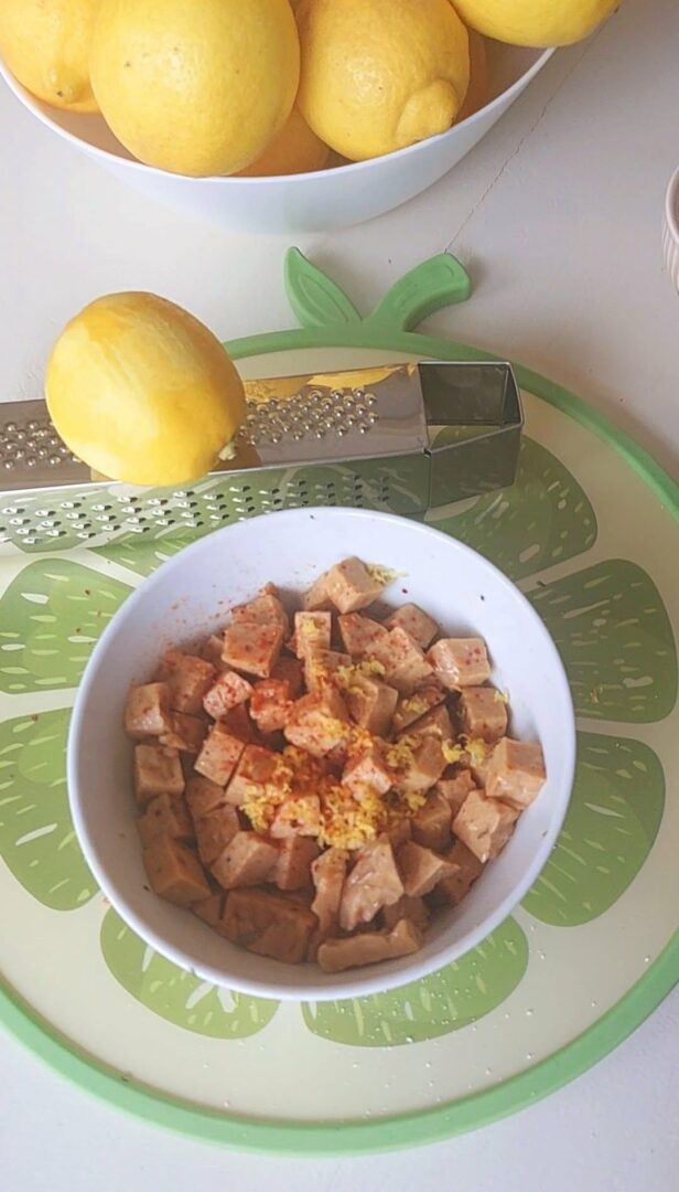 tempeh glassato al limone