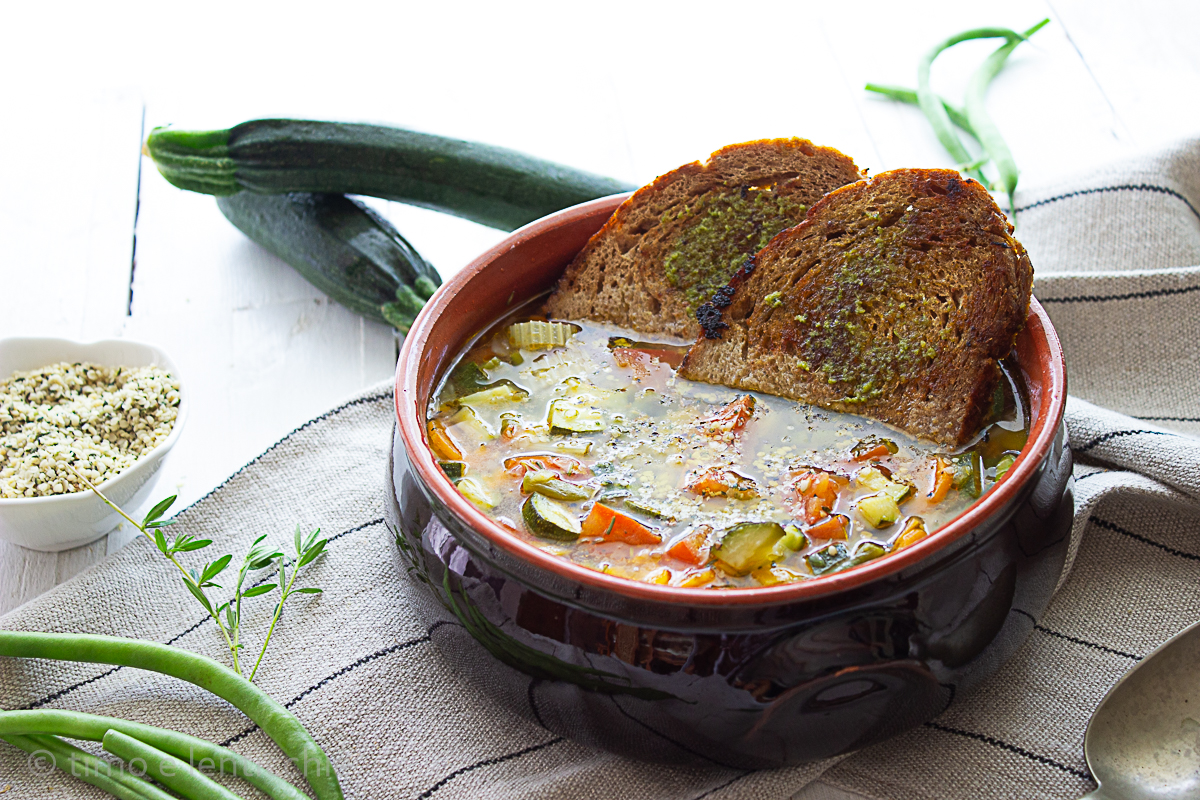 Zuppa estiva zucchine e fagiolini