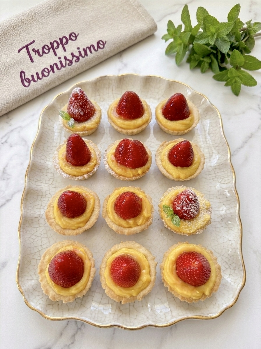 crostatine con frolla e crema pasticcera