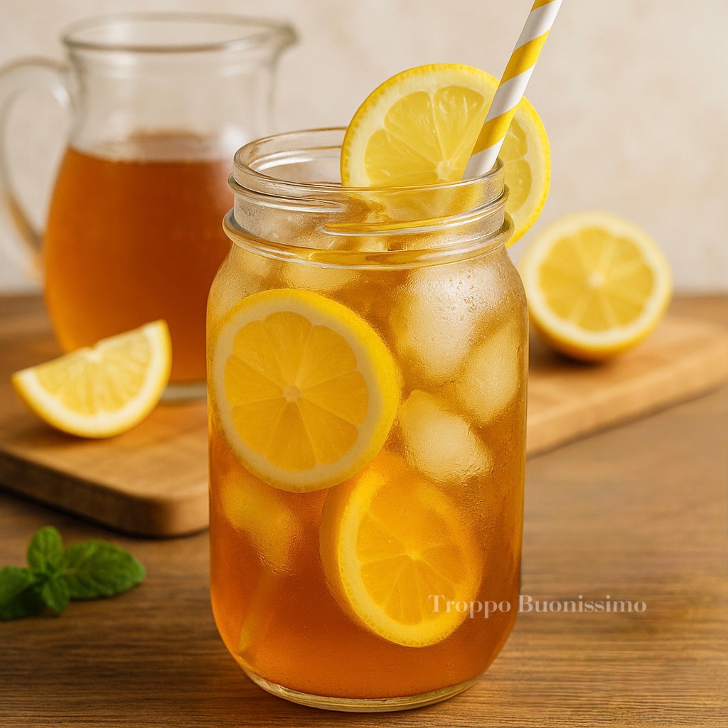 tè freddo al limone fatto in casa