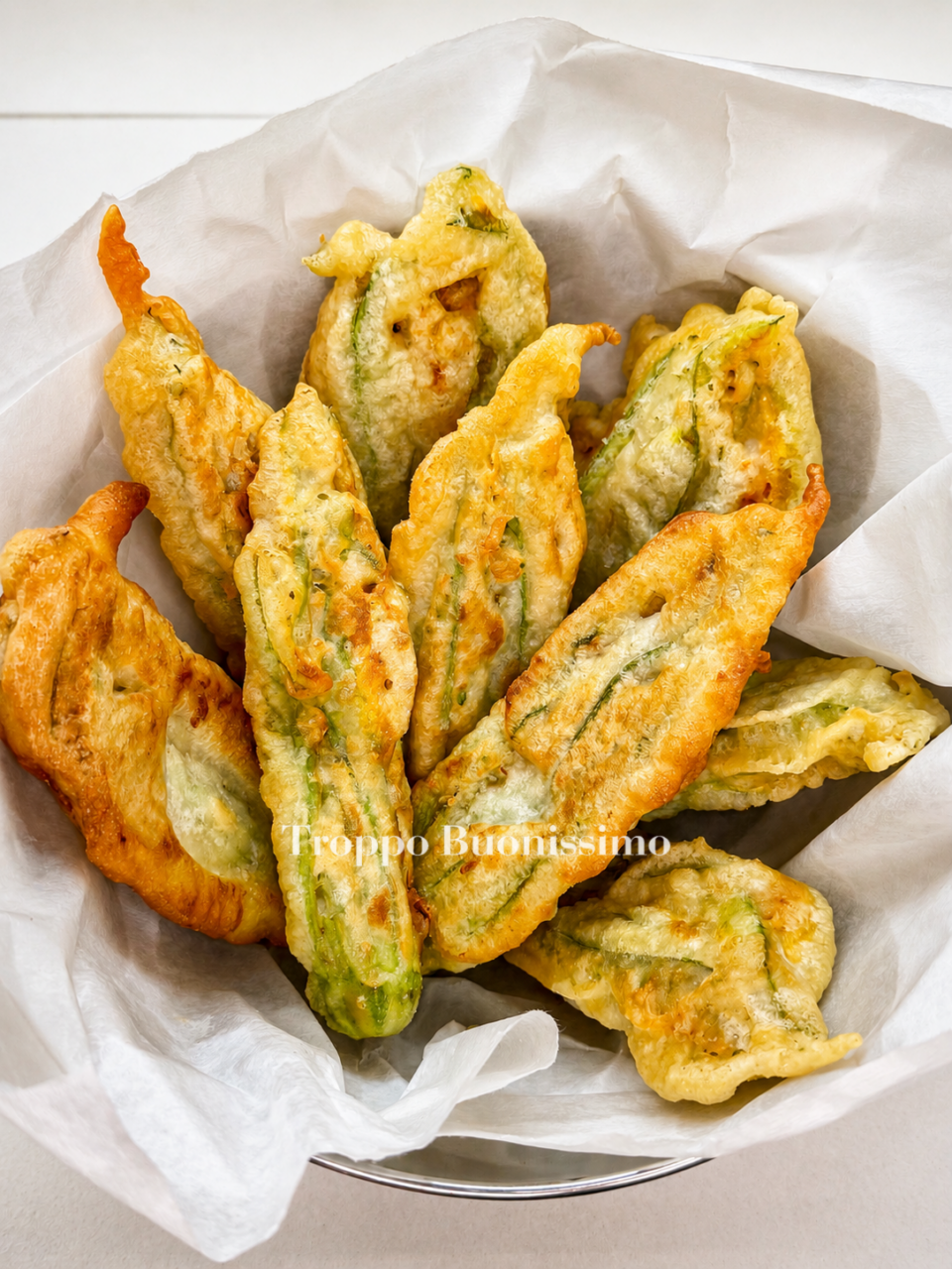 fiori di zucca in pastella, fritti