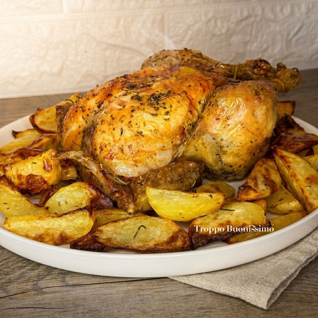 pollo arrosto in friggitrice