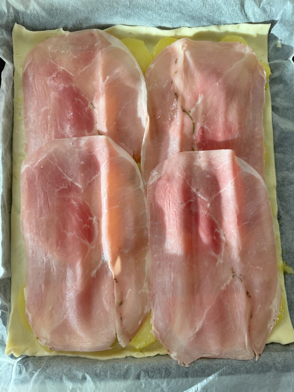 pasta sfoglia provola prosciutto