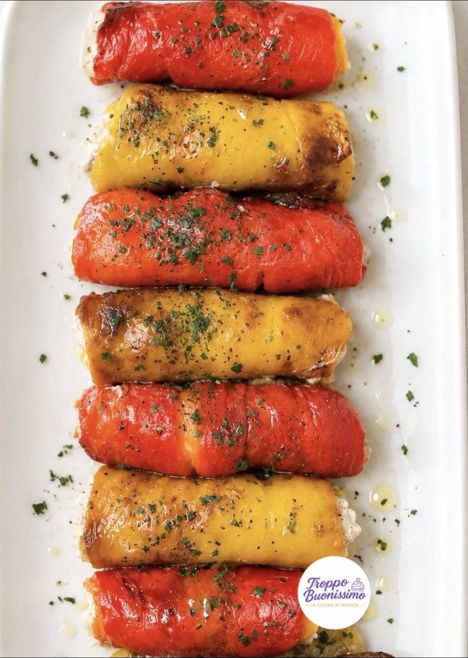 involtini di peperoni ripieni formaggio  fresco e tonno