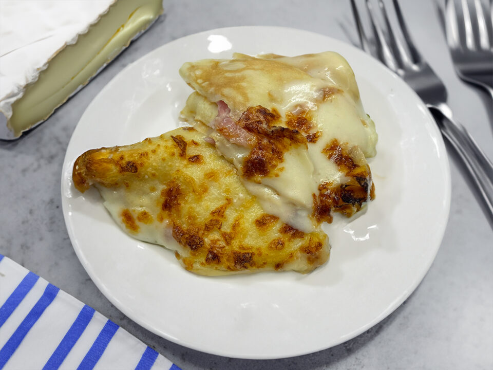 Crespelle prosciutto e formaggio in friggitrice ad aria