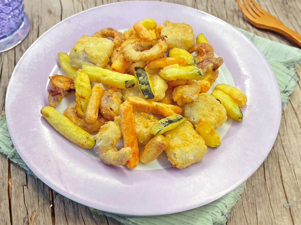 Fritto misto surgelato in friggitrice ad aria