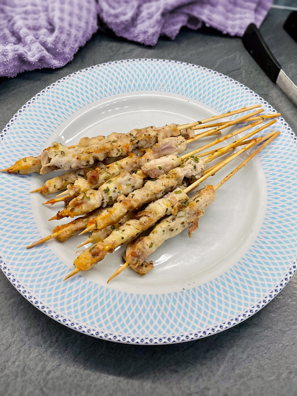 Arrosticini di pollo in friggitrice ad aria