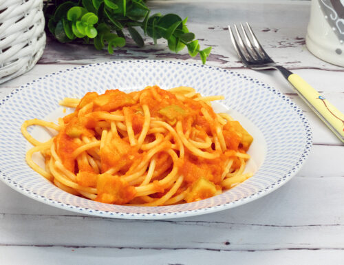 Spaghetti al sugo di peperoni