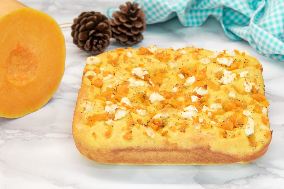 Focaccia di zucca con feta