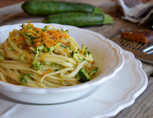 Linguine con bottarga e zucchine