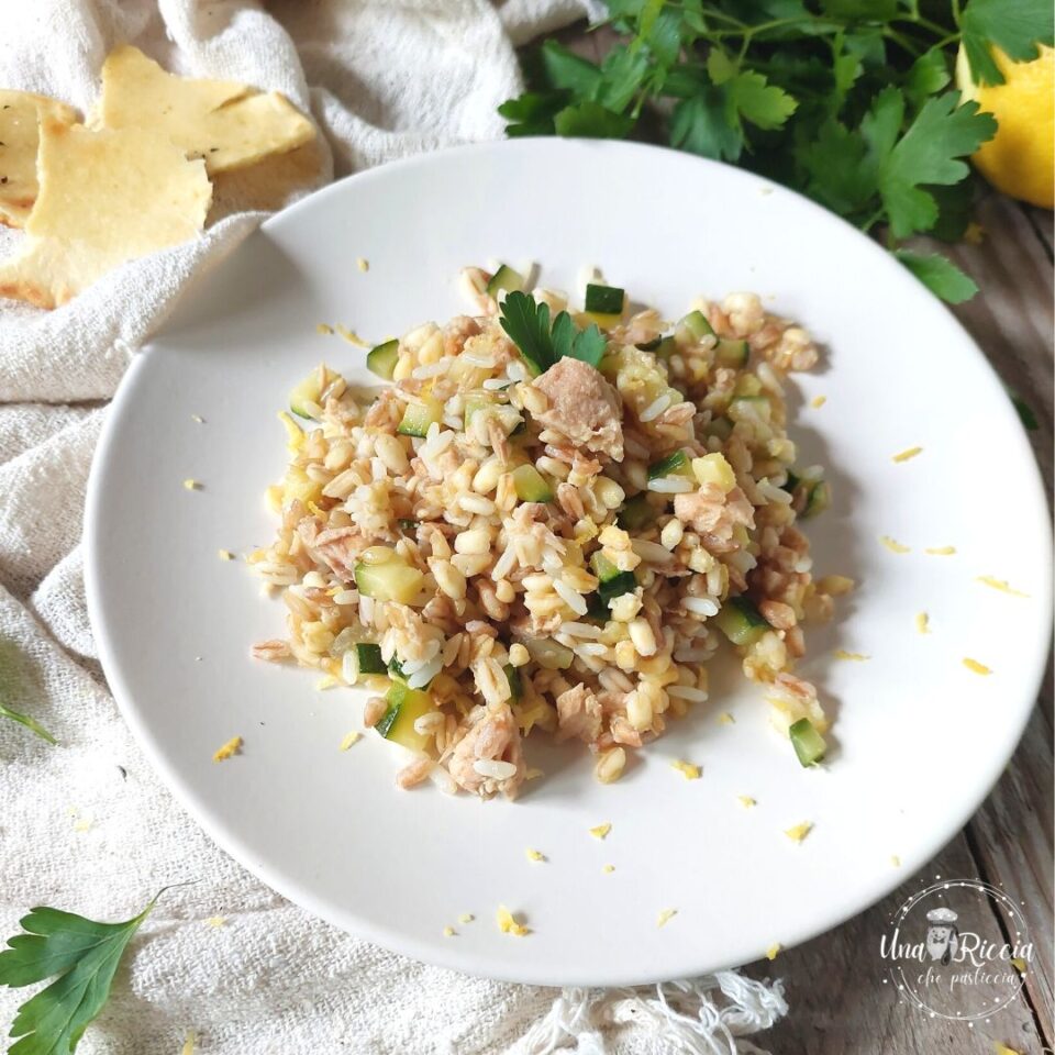 Insalata di cereali zucchine e tonno - Una Riccia che pasticcia