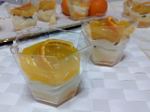 Bicchierini crema e gelatina al mandarino
