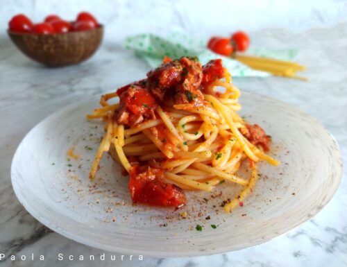Spaghetti con tonno e bottarga