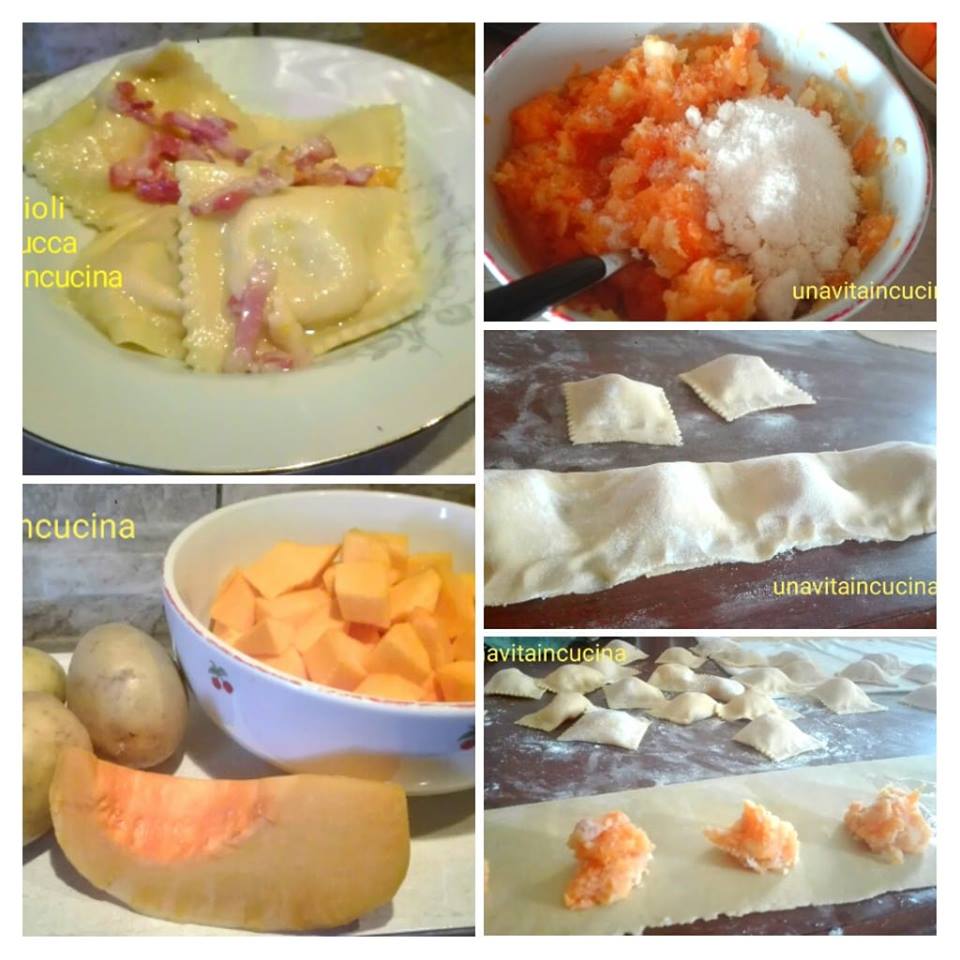 Ravioli di zucca e pancetta