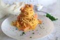 Spaghetti con salmone e crema di parmigiano