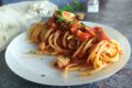Spaghetti con ragù di gamberi