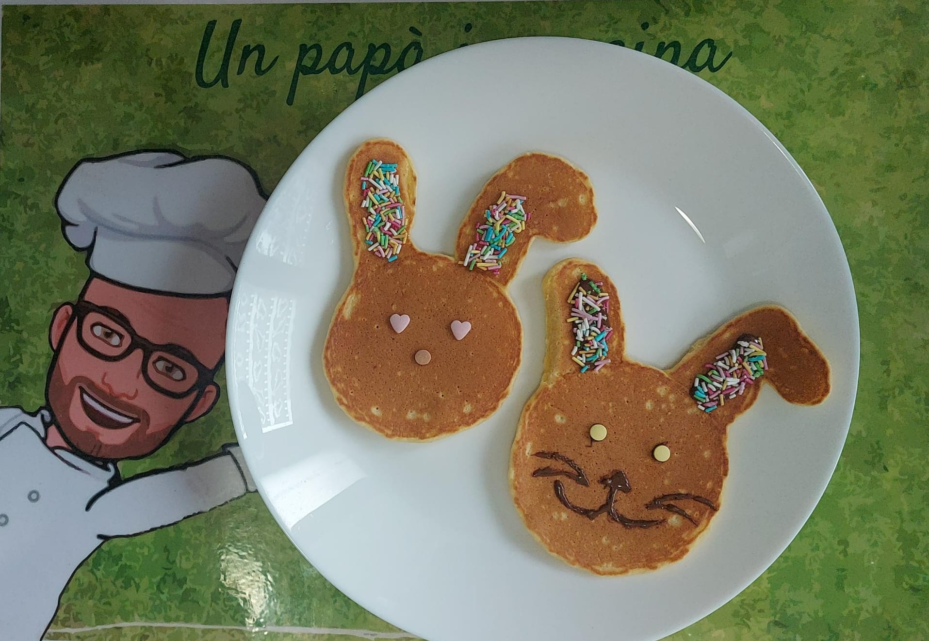 pancake coniglio bimby tm7 tm6 tm5 tm31 tm21 thermomix pic un papà in cucina con il bimby ricette recipe tm 7 6 5 31 21 pasqua merenda colazione feste pancakes