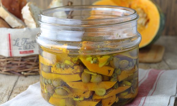 Zucca sott’olio con olive taggiasche