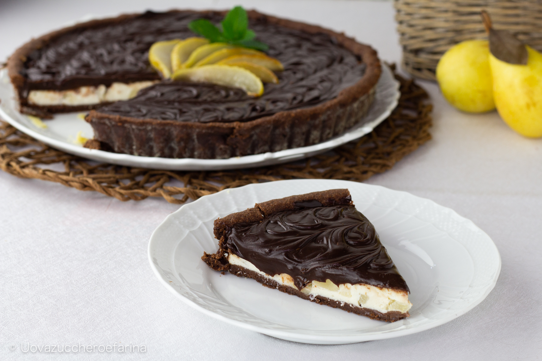 crostata ricotta pere cioccolato
