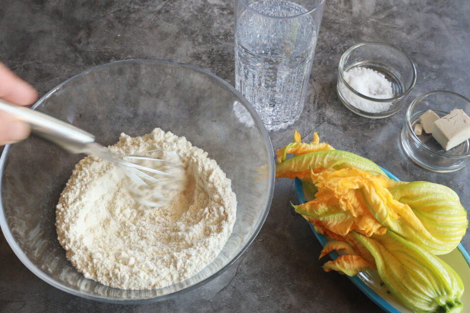 pastella per fiori di zucca