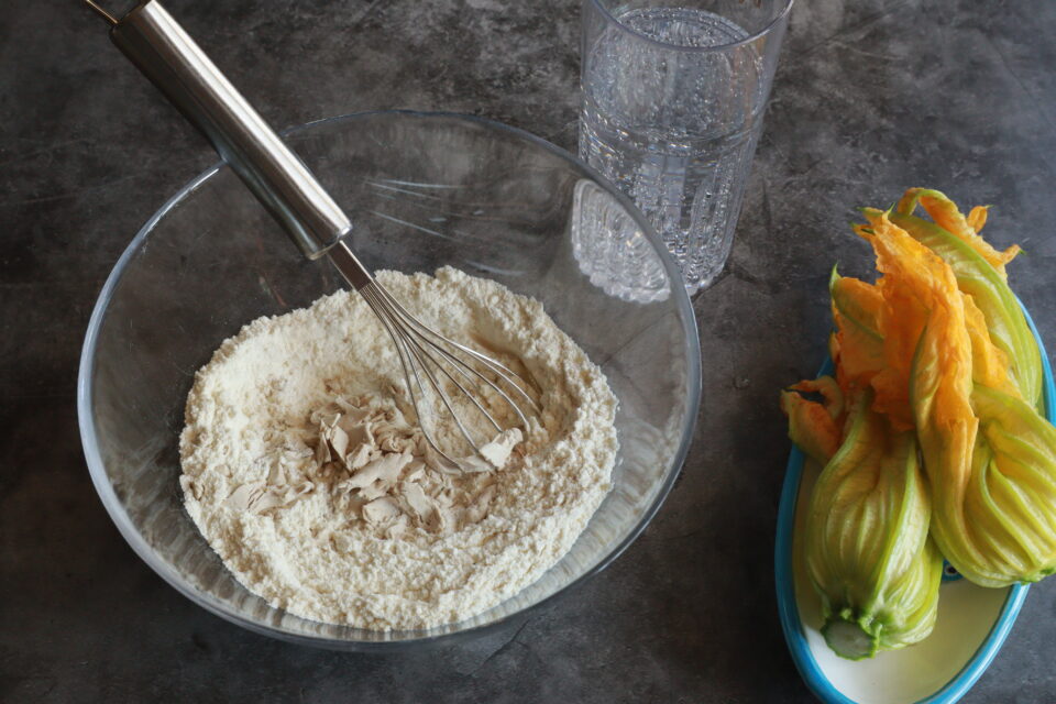 pastella per fiori di zucca