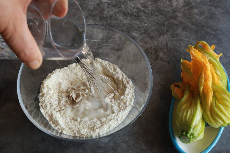 pastella per fiori di zucca