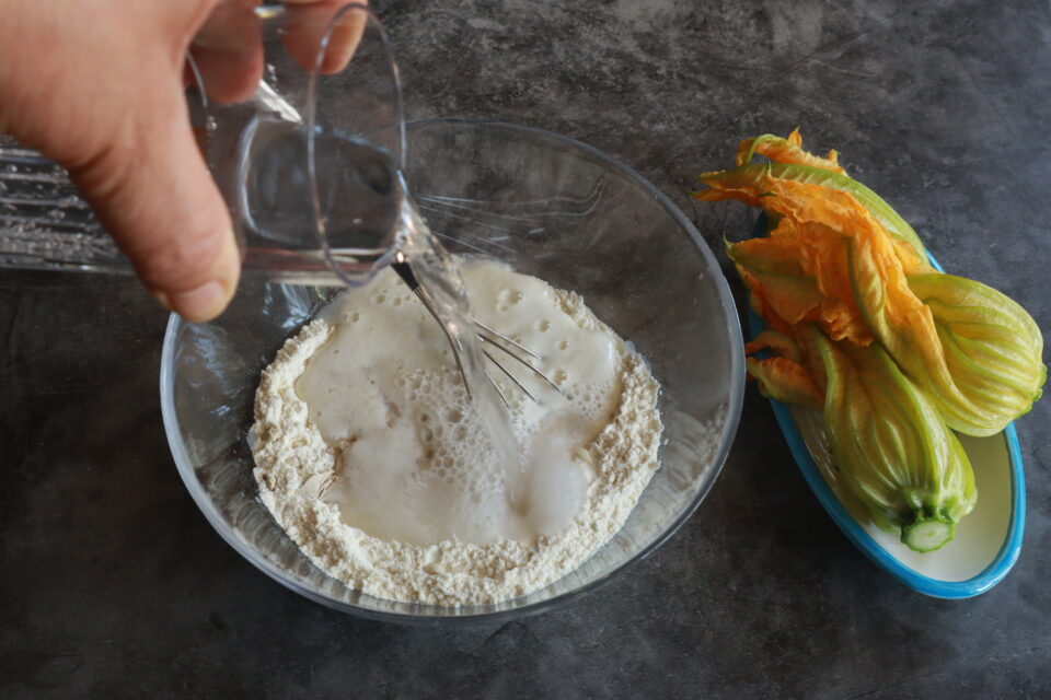 pastella per fiori di zucca