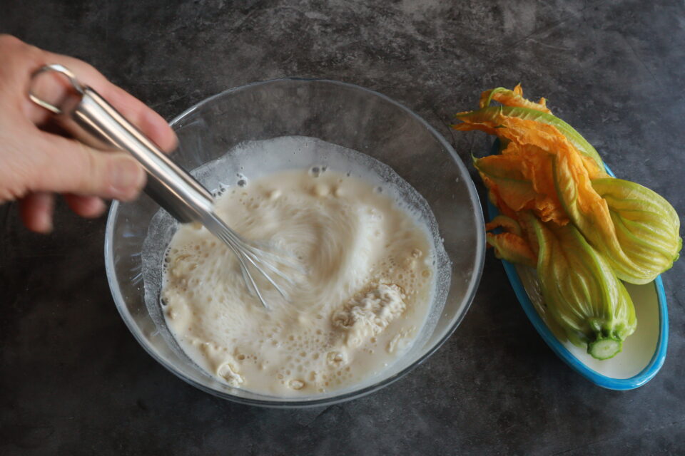 pastella per fiori di zucca