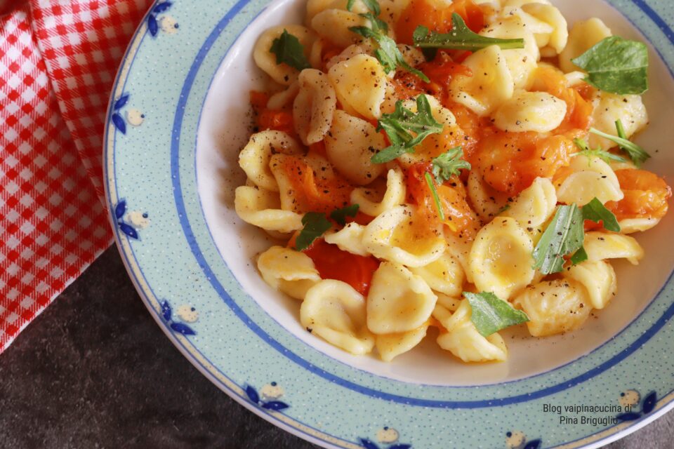 orecchiette con pomodorini gialli