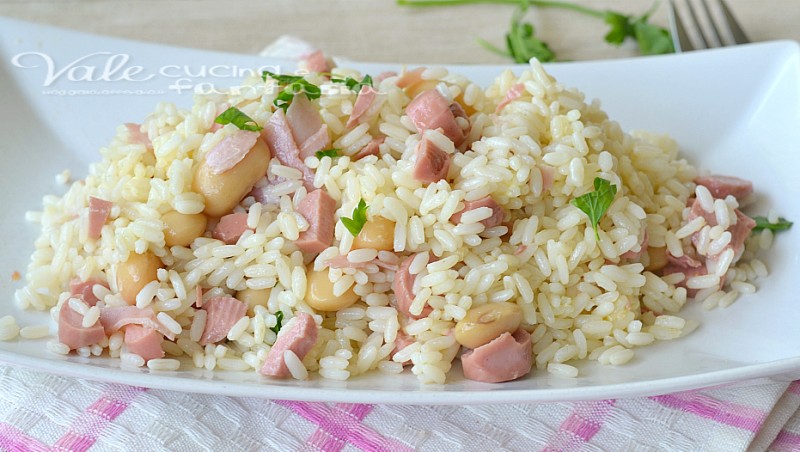 Riso freddo con prosciutto cotto e fagioli ricetta facile