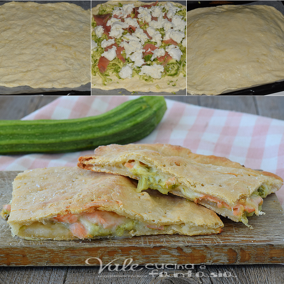 Schiacciata veloce salmone e zucchine