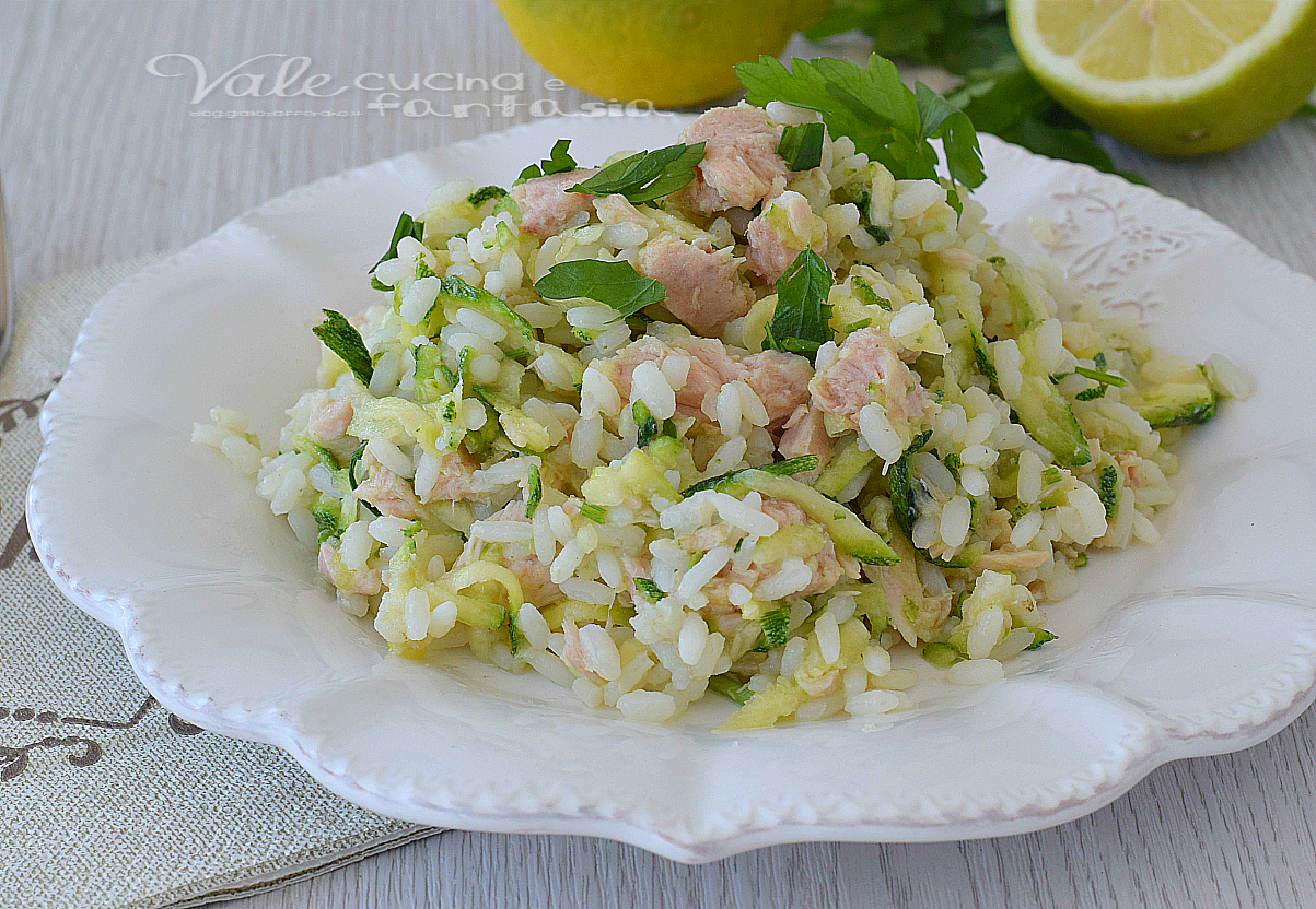 Riso freddo tonno zucchine e limone