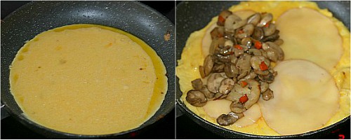 OMELETTE CON FUNGHI E FORMAGGIO secondo piatto veloce