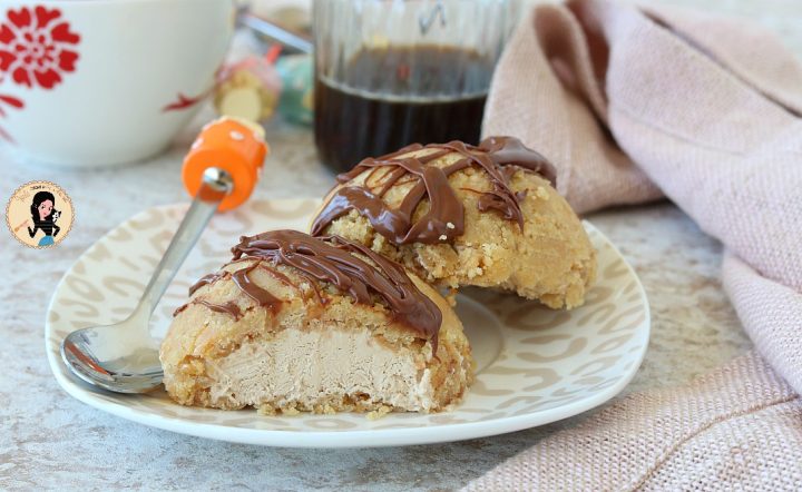 TORTINE GELATO CAFFE E NUTELLA con base di biscotti