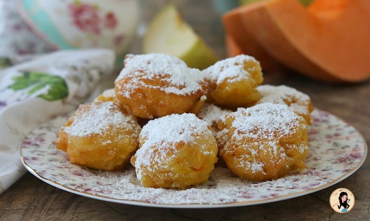 FRITTELLE DI MELE E ZUCCA con impasto alla ricotta