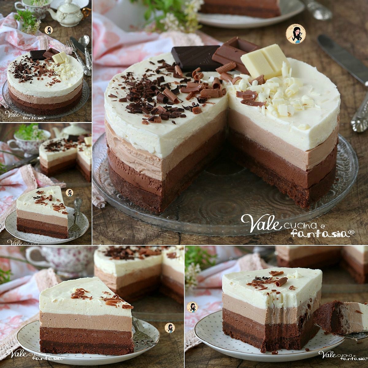 Cheesecake ai 3 cioccolati ricetta senza cottura