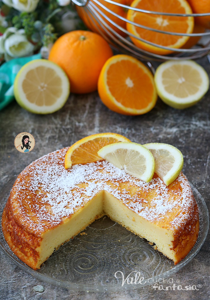 TORTA RICOTTA E AGRUMI senza farina, burro e lievito leggera 